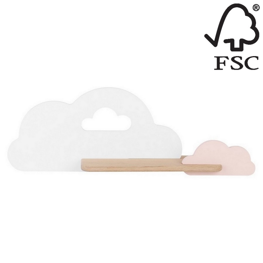 Applique LED per bambini con mensola CLOUD LED/5W/230V bianco/rosa