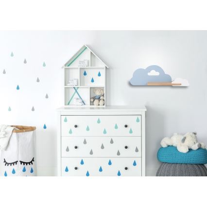 Applique LED per bambini con mensola CLOUD LED/5W/230V blu/bianco