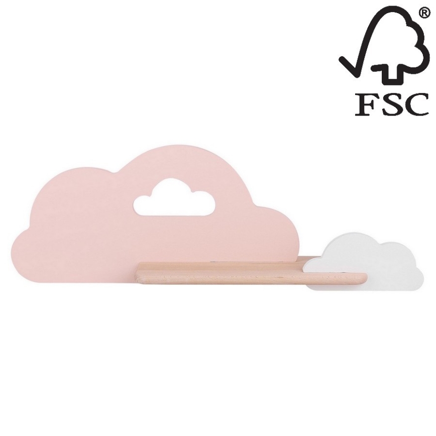 Applique LED per bambini con mensola CLOUD LED/5W/230V rosa/bianco