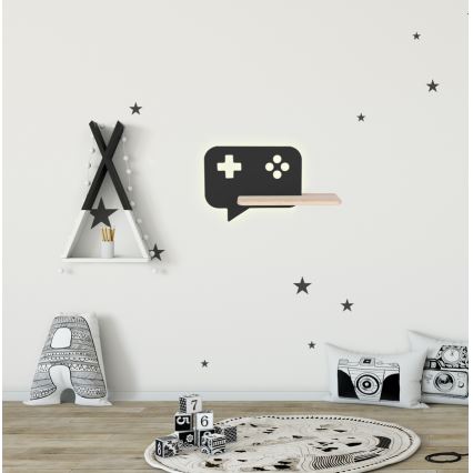 Applique LED per bambini con mensola CONSOLE LED/5W/230V nero