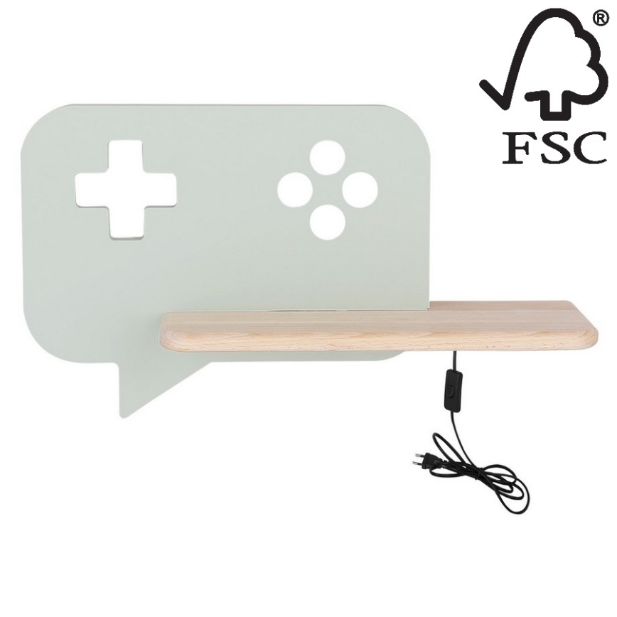 Applique LED per bambini con mensola CONSOLE LED/5W/230V verde