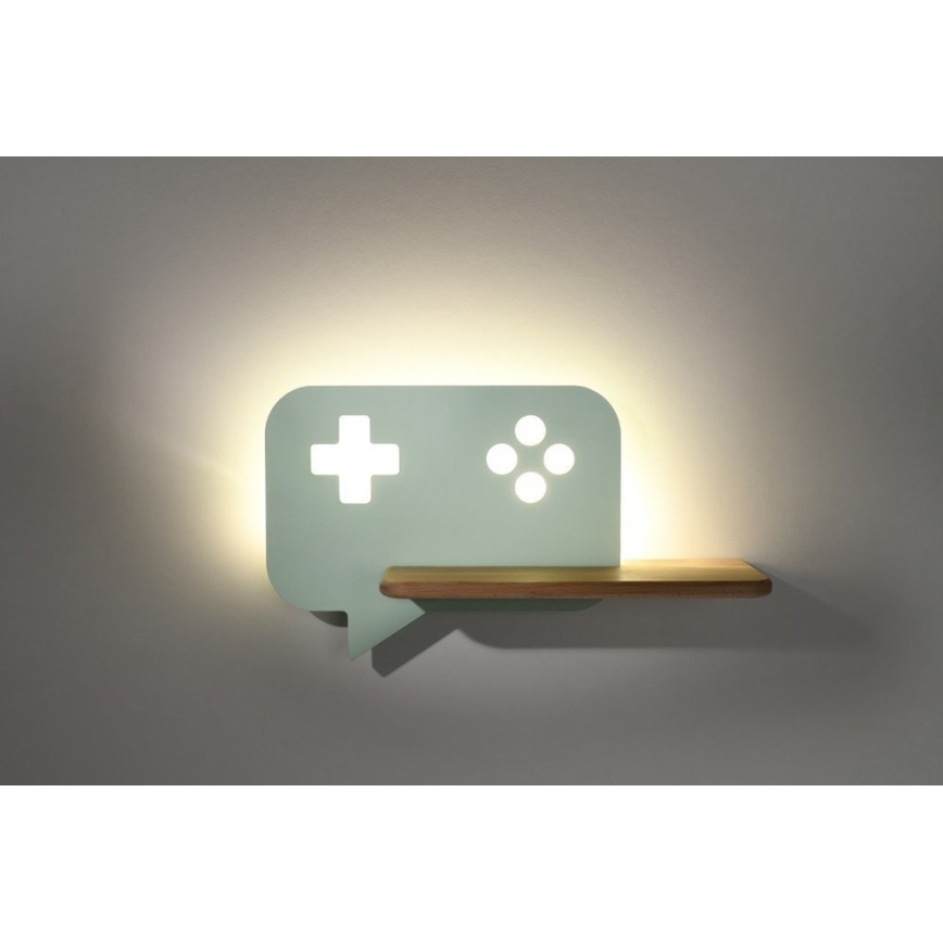 Applique LED per bambini con mensola CONSOLE LED/5W/230V verde