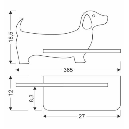 Applique LED per bambini con mensola DOG LED/5W/230V blu/legno