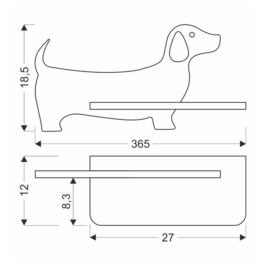Applique LED per bambini con mensola DOG LED/5W/230V blu/legno