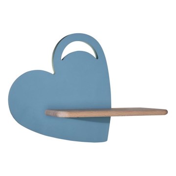 Applique LED per bambini con mensola HEART LED/5W/230V blu/legno