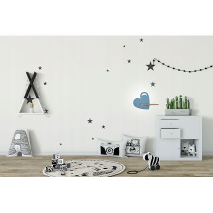 Applique LED per bambini con mensola HEART LED/5W/230V blu/legno