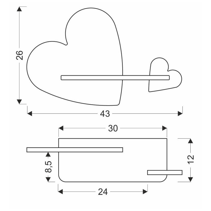 Applique LED per bambini con mensola HEART LED/5W/230V rosa/bianco/legno