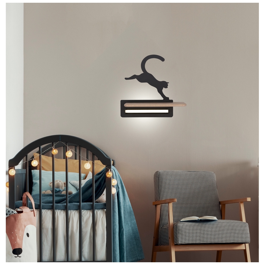 Applique LED per bambini con mensola JUMPING CAT LED/5W/230V