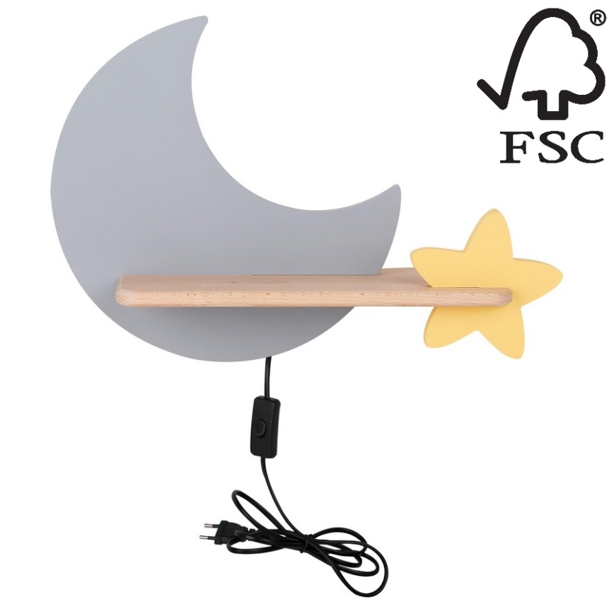 Applique LED per bambini con mensola MOON LED/5W/230V