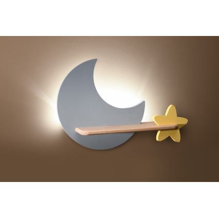 Applique LED per bambini con mensola MOON LED/5W/230V