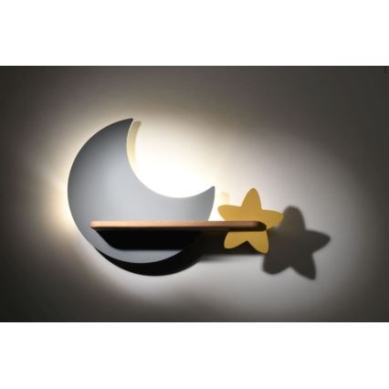 Applique LED per bambini con mensola MOON LED/5W/230V