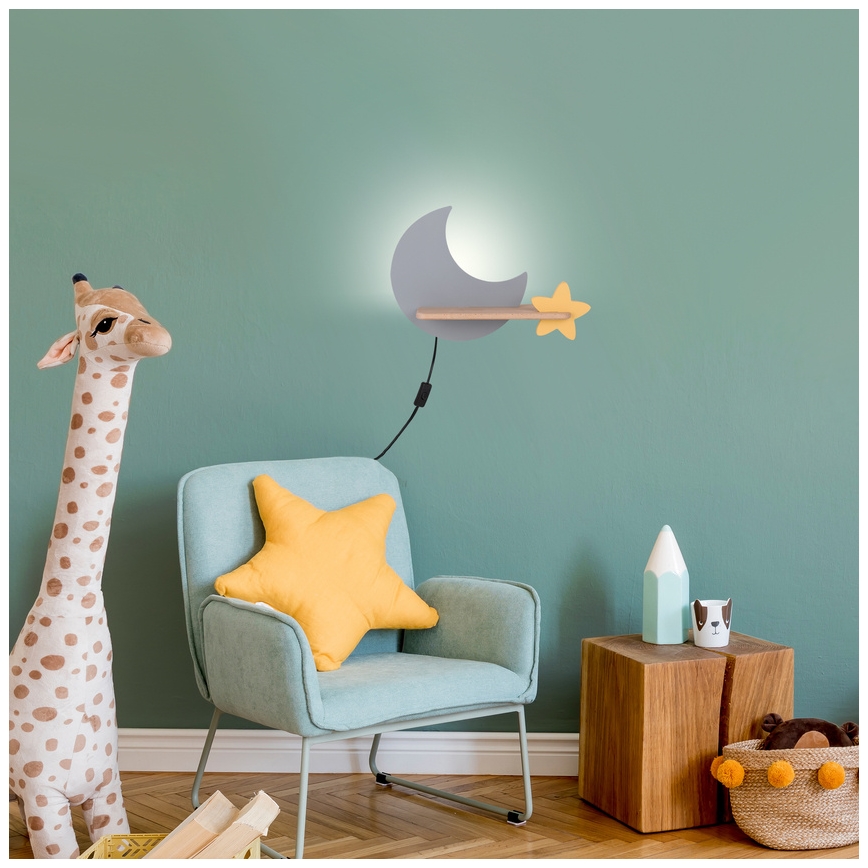 Applique LED per bambini con mensola MOON LED/5W/230V