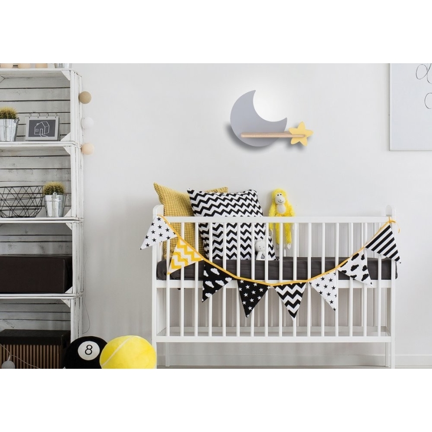 Applique LED per bambini con mensola MOON LED/5W/230V