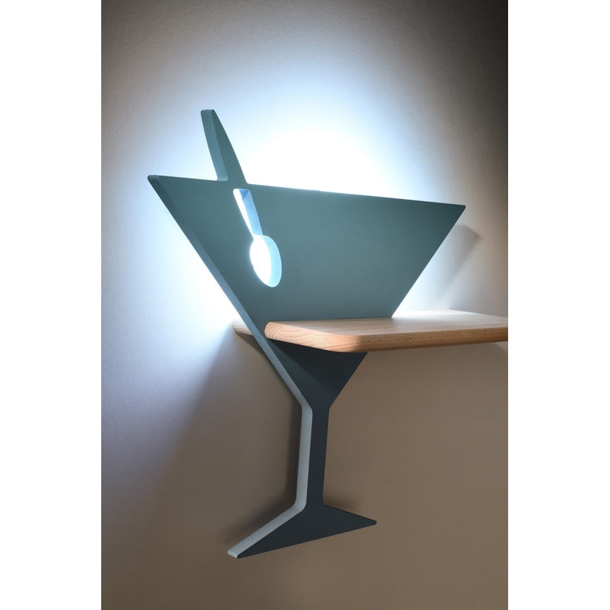 Applique LED per bambini con mensola PICCOLO LED/4W/230V blu/legno
