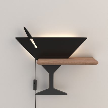 Applique LED per bambini con mensola PICCOLO LED/4W/230V nero/legno