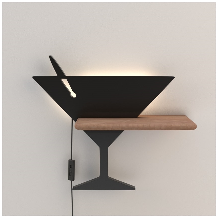 Applique LED per bambini con mensola PICCOLO LED/4W/230V nero/legno