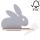 Applique LED per bambini con mensola RABBIT LED/4W/230V grigio/bianco/legno