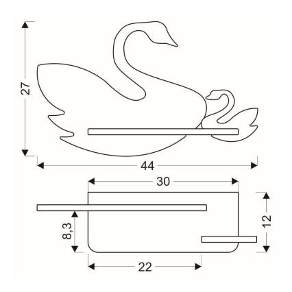 Applique LED per bambini con mensola SWAN LED/5W/230V