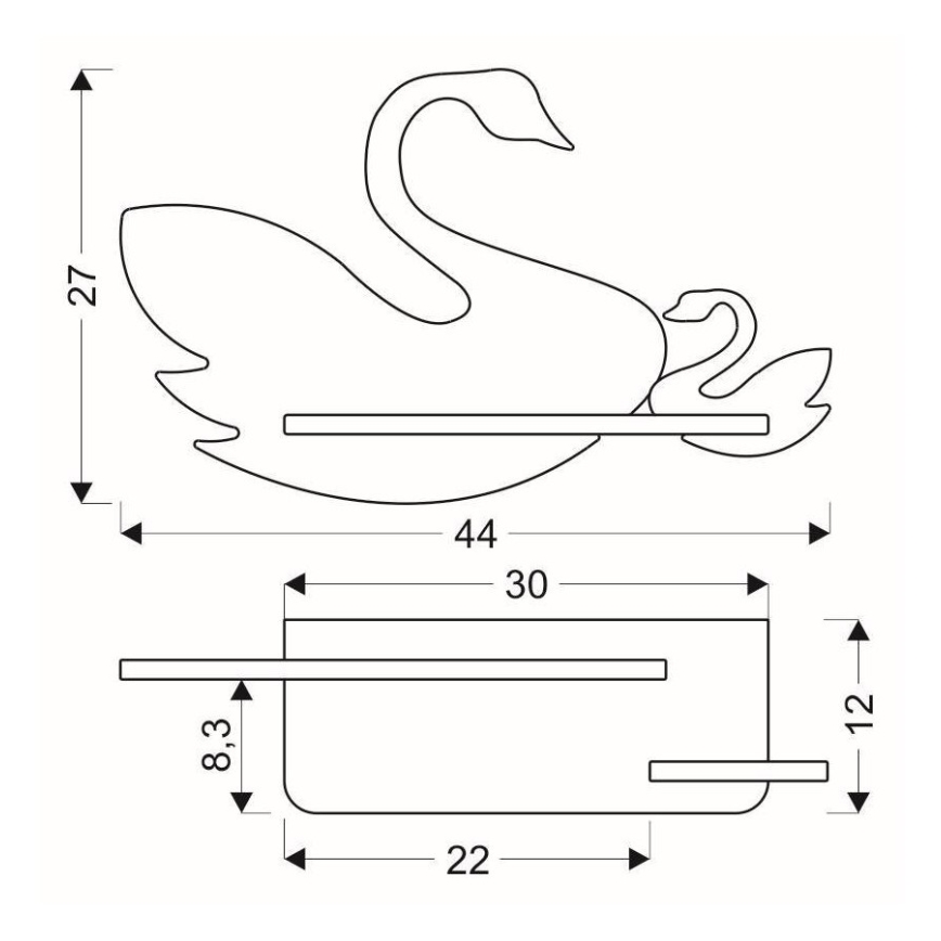 Applique LED per bambini con mensola SWAN LED/5W/230V