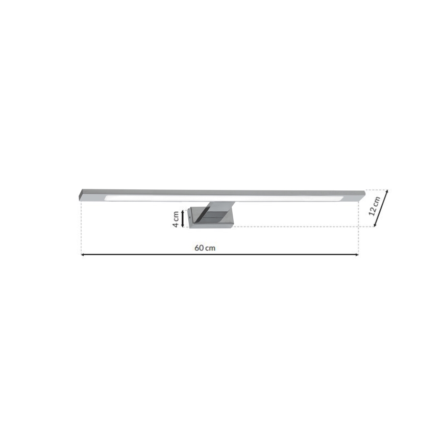 Applique LED per specchio da bagno SHINE, 12W/230V, 60 cm, IP44, cromo lucido