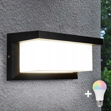 Applique LED RGBW dimmerabile per esterni NEELY 1xE27/9W/230V 2700-6500K IP54 Wi-Fi nera