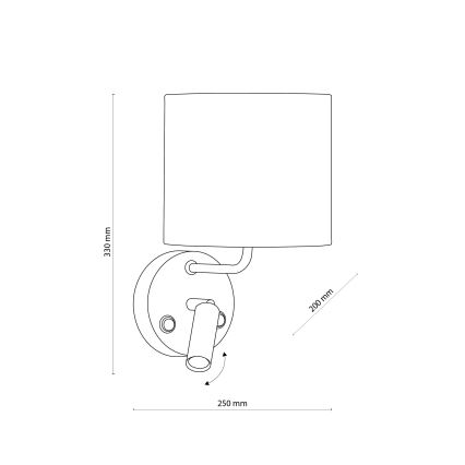 Applique LED RICHI 1xE27/15W/230V + LED/3W/230V bianco