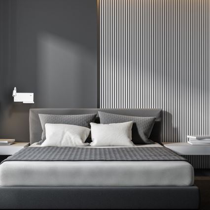 Applique LED SHELF LED/4W+LED/5W+LED/2W/230V + porta USB bianca