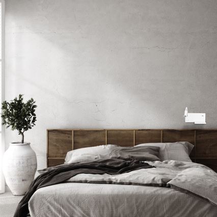 Applique LED SHELF LED/4W+LED/5W+LED/2W/230V + porta USB bianca