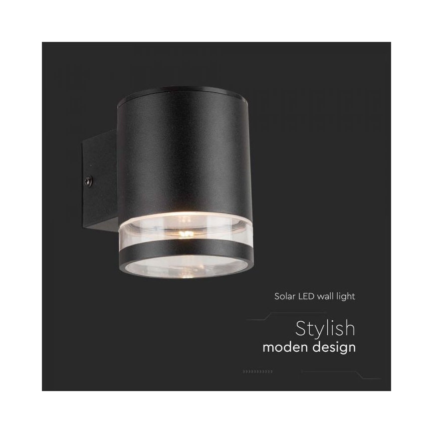 Applique LED solare da esterno LED/1W/3,7V 3000K IP54 1200 mAh nero