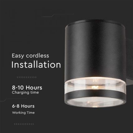 Applique LED solare da esterno LED/1W/3,7V 3000K IP54 1200 mAh nero