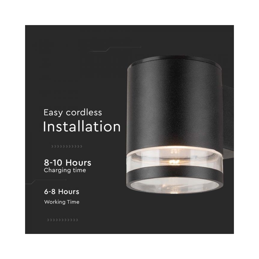 Applique LED solare da esterno LED/1W/3,7V 3000K IP54 1200 mAh nero