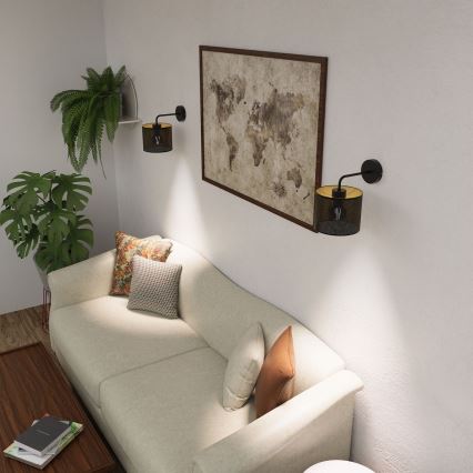 Applique LOFT SHADE 1xE27/60W/230V nero/oro