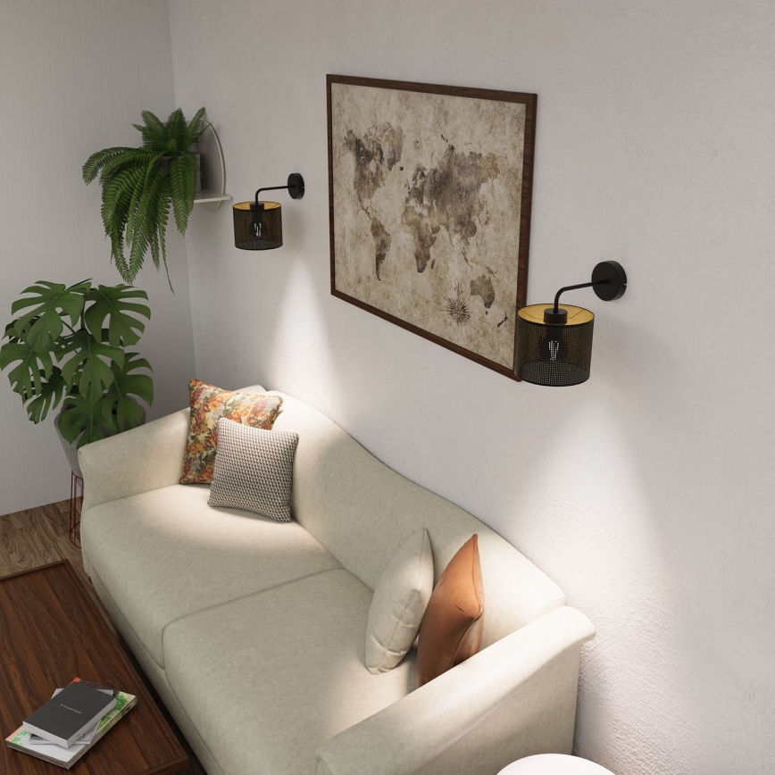 Applique LOFT SHADE 1xE27/60W/230V nero/oro