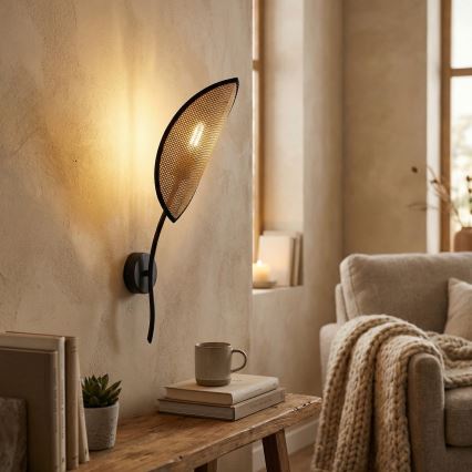 Applique LOTUS 1xE14/10W/230V nero/beige