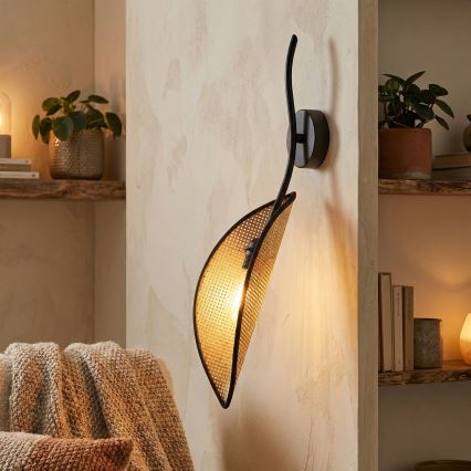 Applique LOTUS 1xE14/10W/230V nero/beige