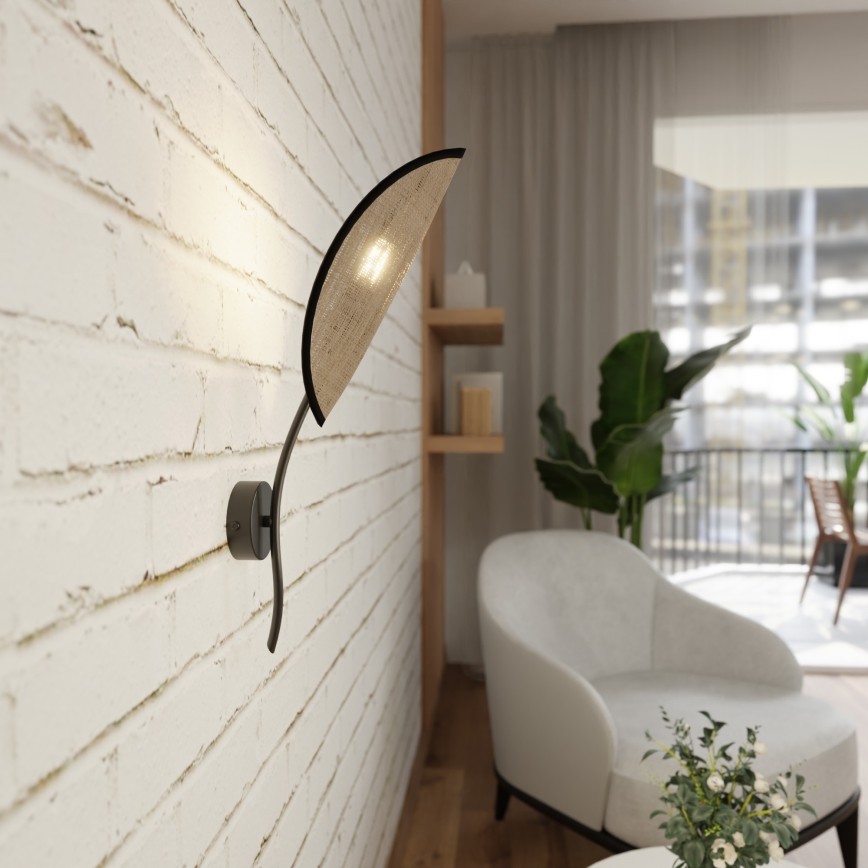Applique LOTUS 1xE14/10W/230V nero/beige