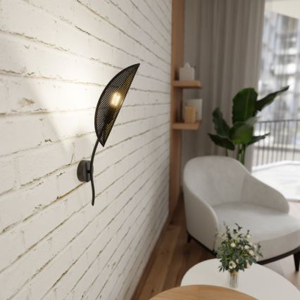 Applique LOTUS 1xE14/10W/230V nero/oro