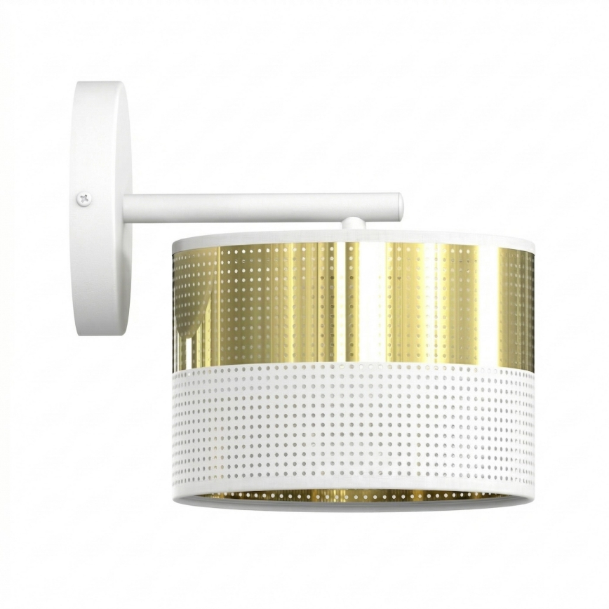 Applique LUX 1xE27/15W/230V bianca/dorata