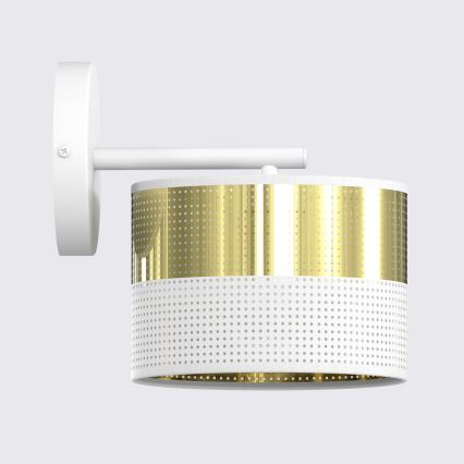 Applique LUX 1xE27/15W/230V bianca/dorata