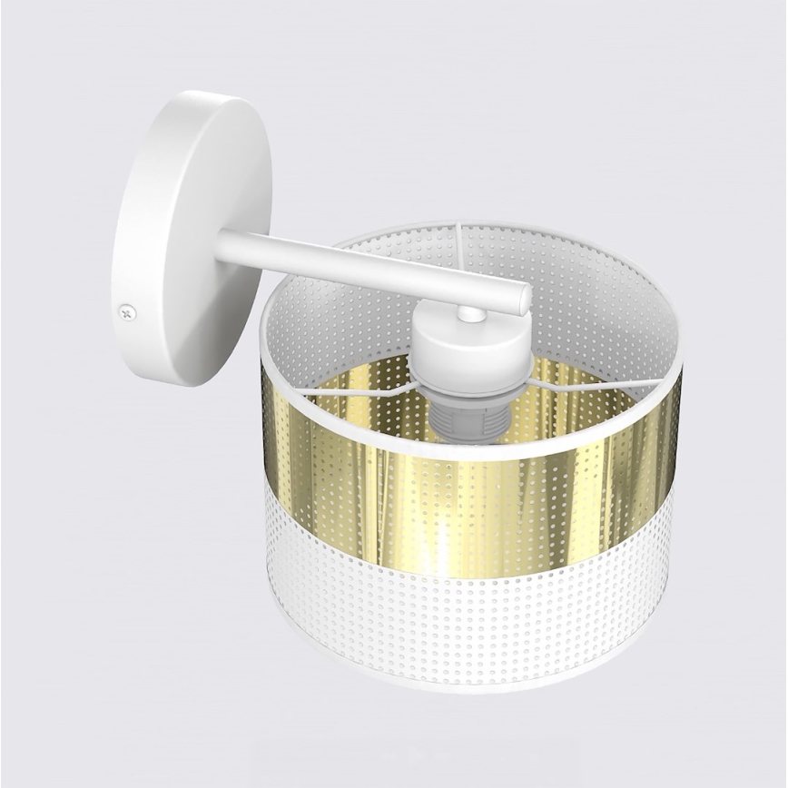Applique LUX 1xE27/15W/230V bianca/dorata