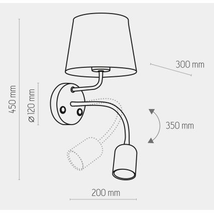 Applique MAJA 1xE27/15W/230V + 1xGU10/10W/230V bianco