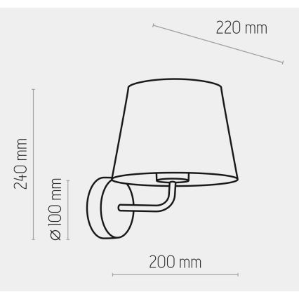 Applique MAJA 1xE27/15W/230V grigio