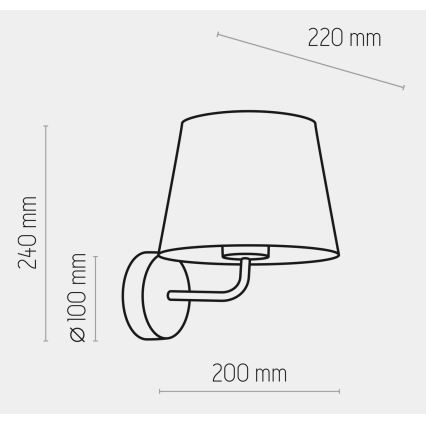 Applique MAJA 1xE27/15W/230V grigio