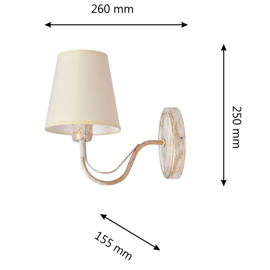 Applique MALBO 1xE27/15W/230V beige