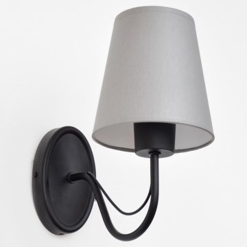 Applique MALBO 1xE27/15W/230V grigio/nero