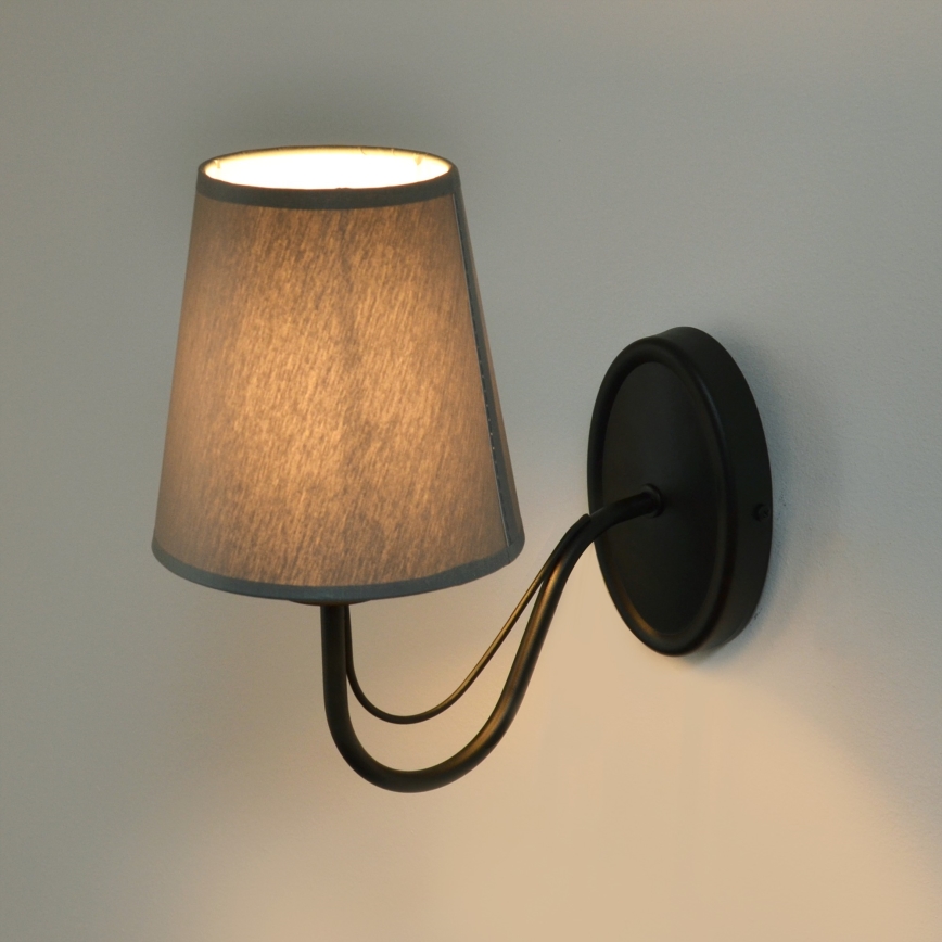 Applique MALBO 1xE27/15W/230V grigio/nero