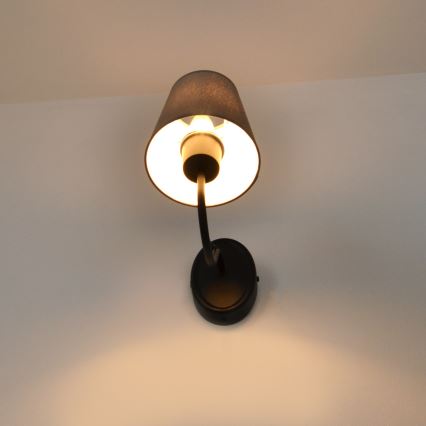 Applique MALBO 1xE27/15W/230V grigio/nero