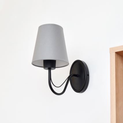 Applique MALBO 1xE27/15W/230V grigio/nero