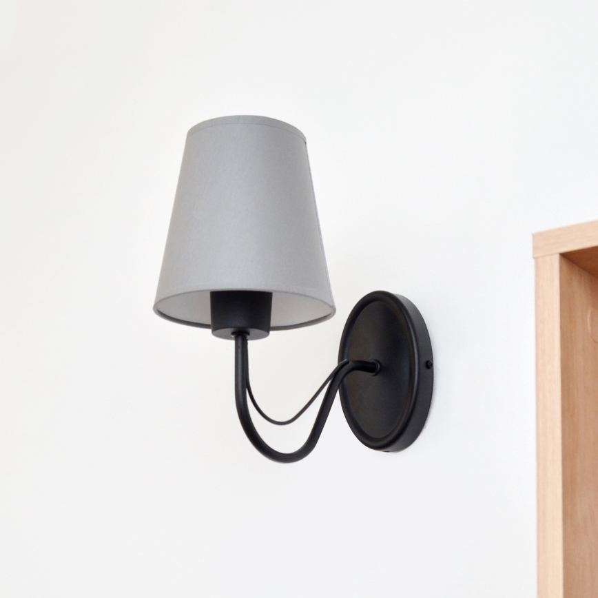 Applique MALBO 1xE27/15W/230V grigio/nero