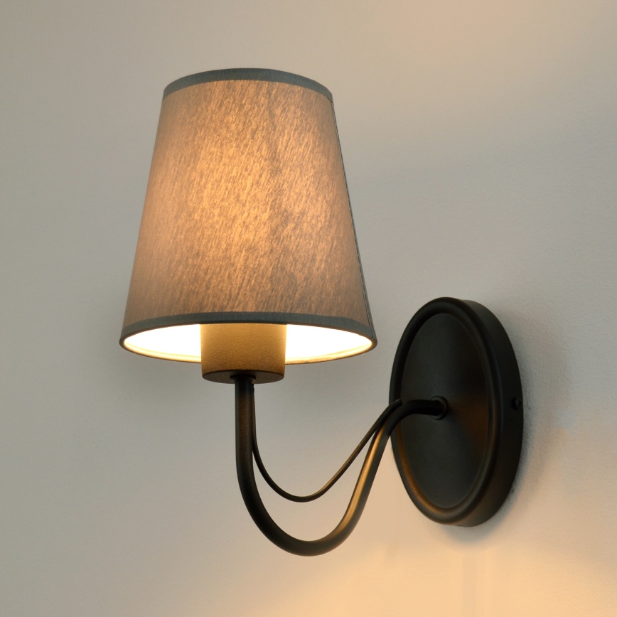 Applique MALBO 1xE27/15W/230V grigio/nero